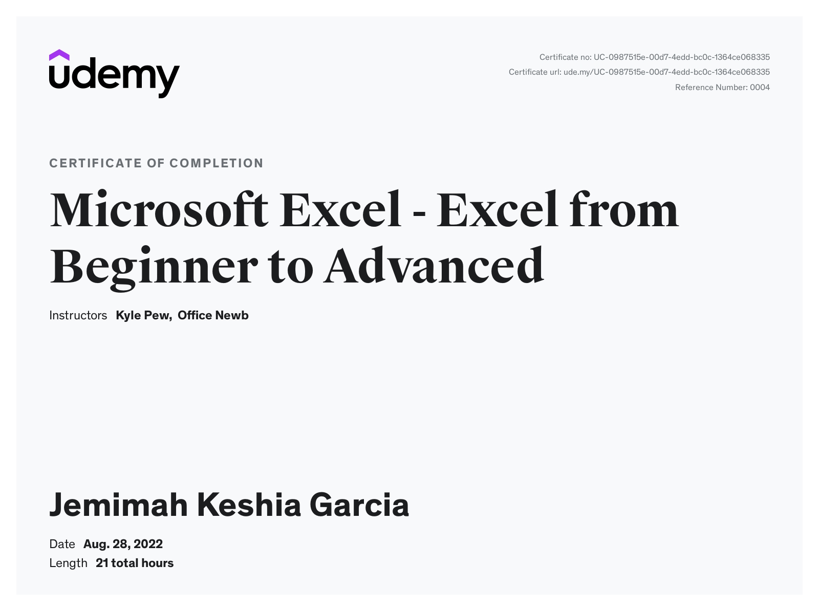 Microsoft Excel - Excel from Beginner to Advanced