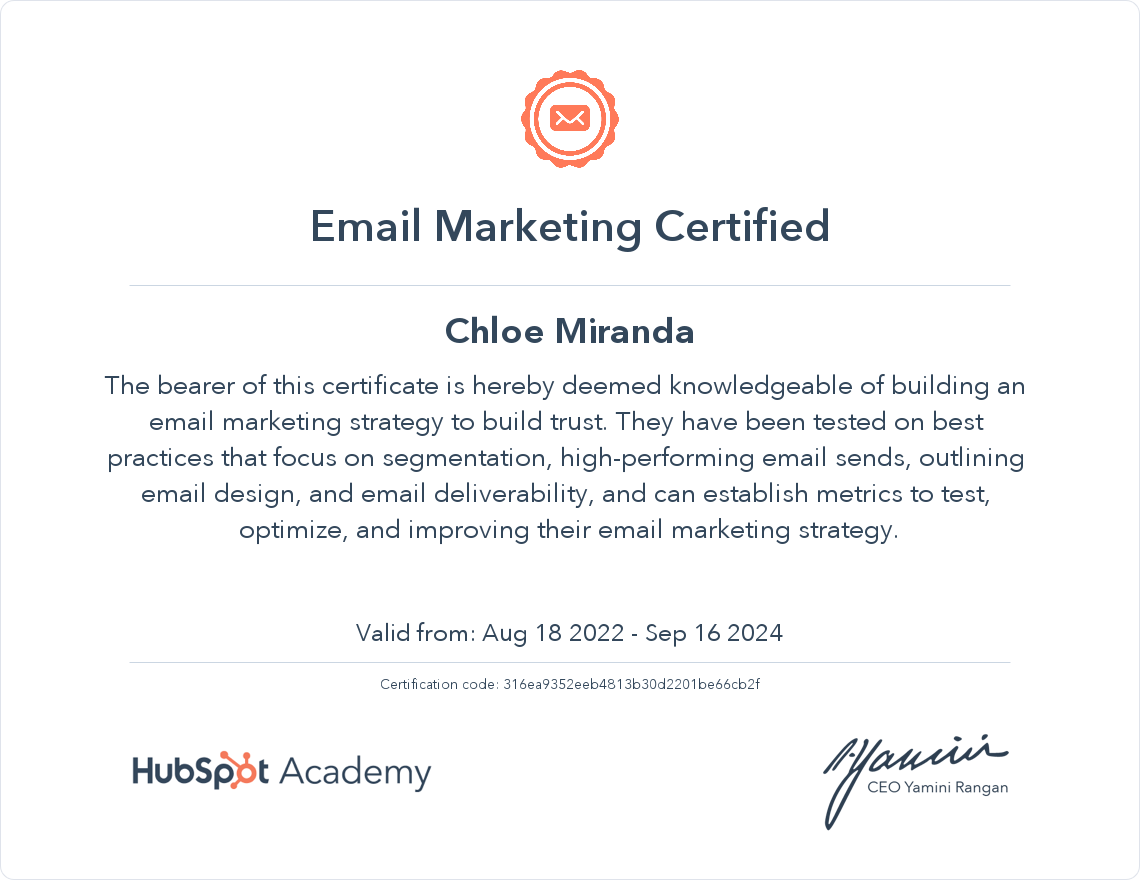 Email Marketing Certified