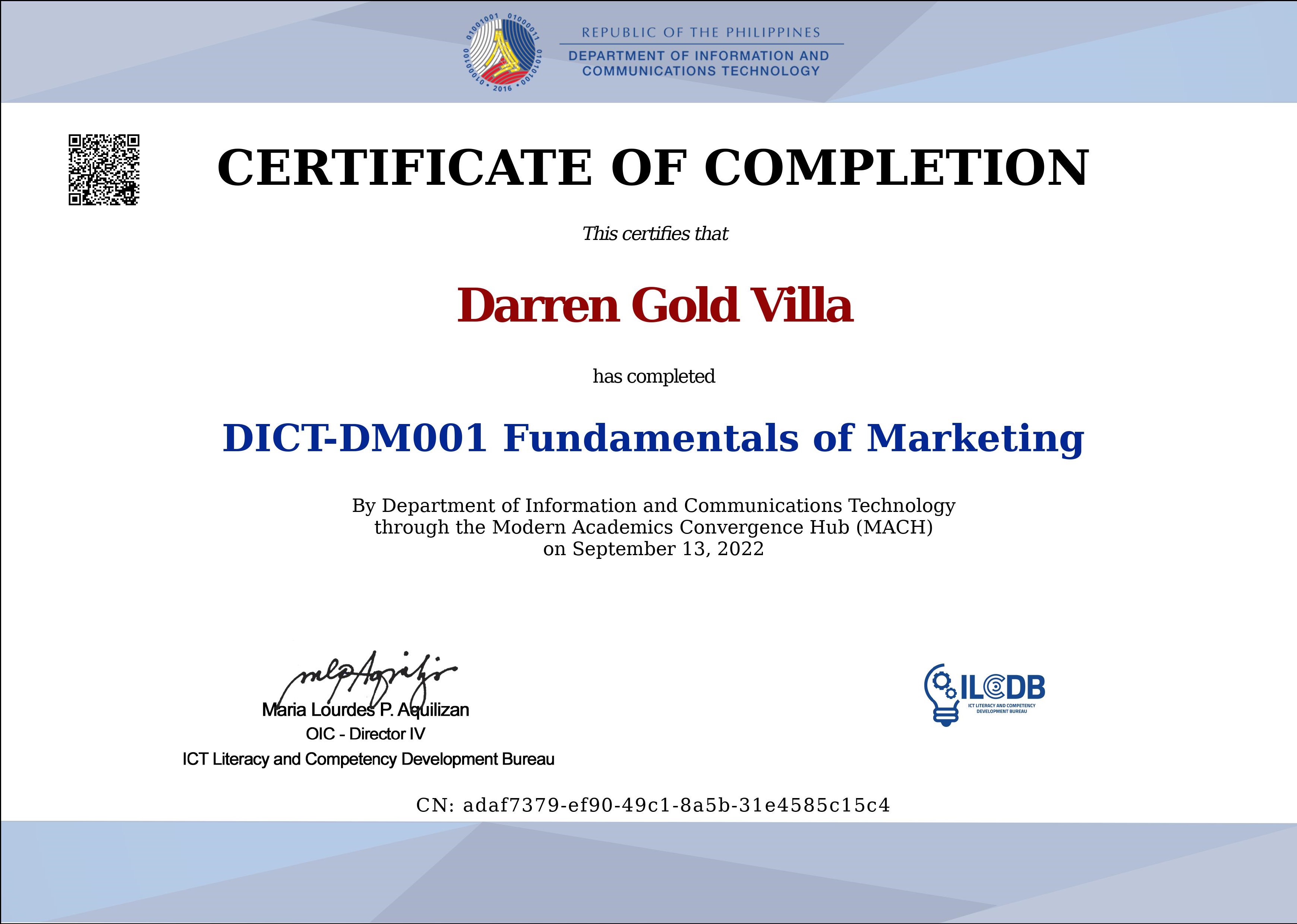 Fundamentals of Marketing