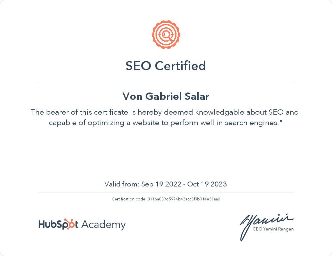 SEO Certified