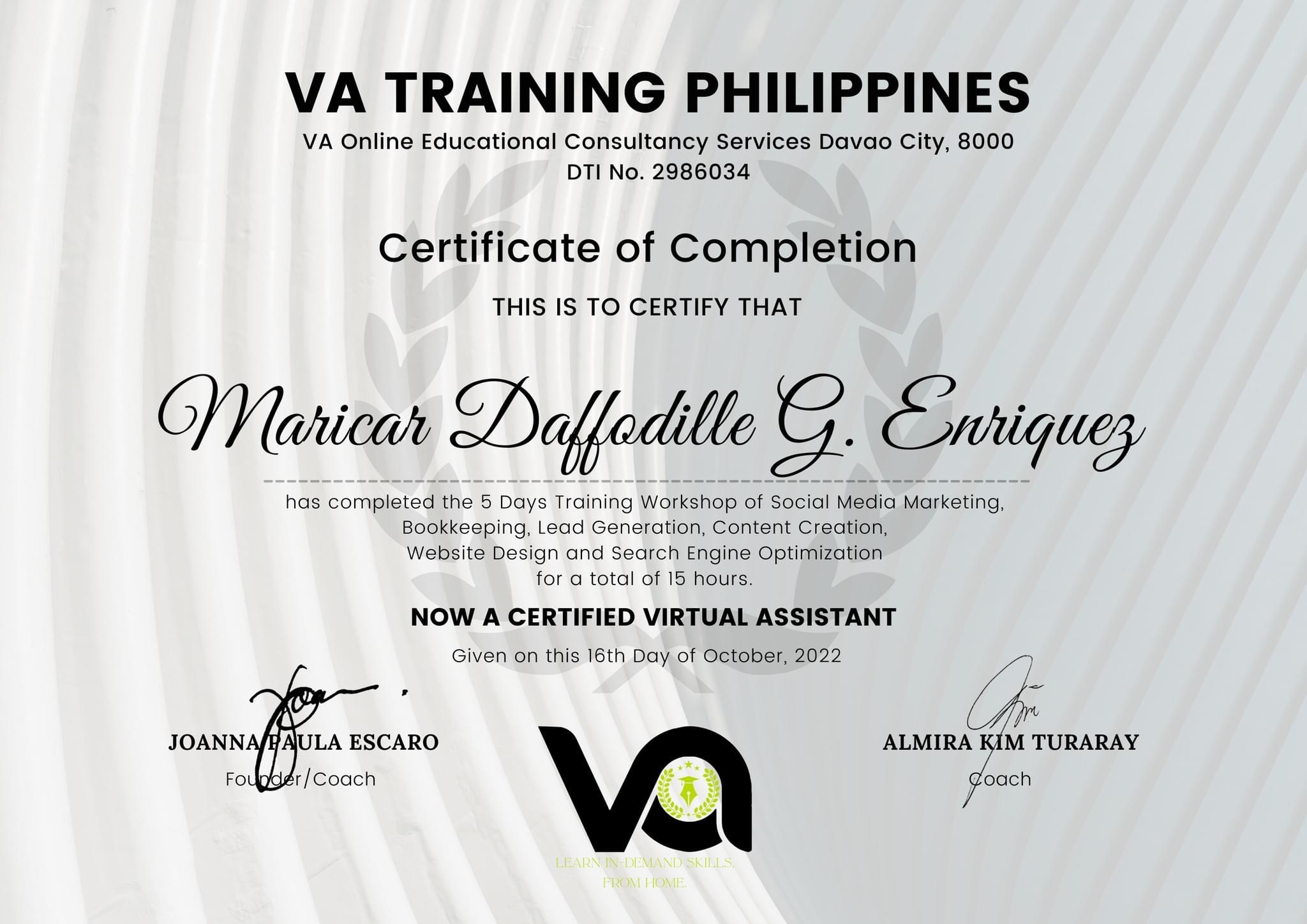 Certification