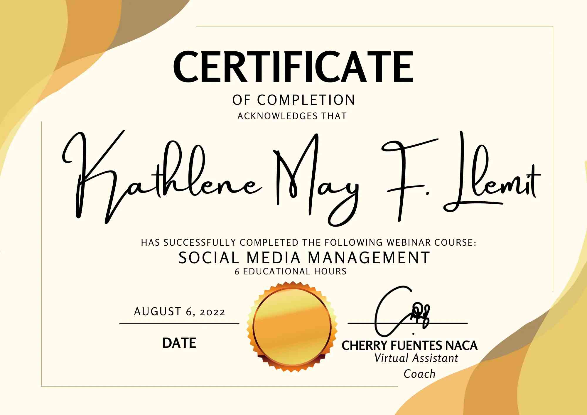 SMM Certificate