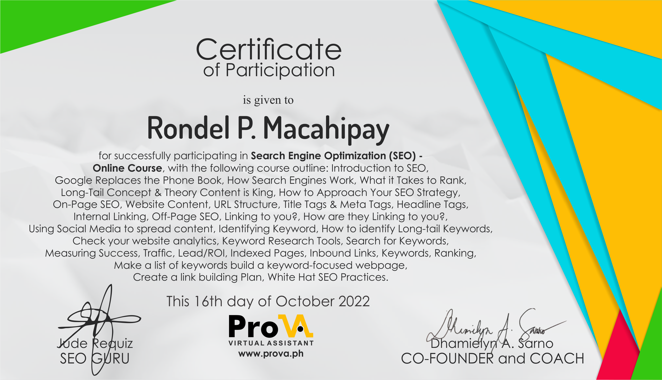 SEO Course Batch  25