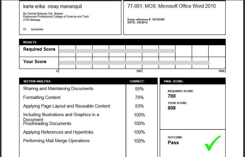 MICROSOFT OFFICE WORD CERTIFICATE
