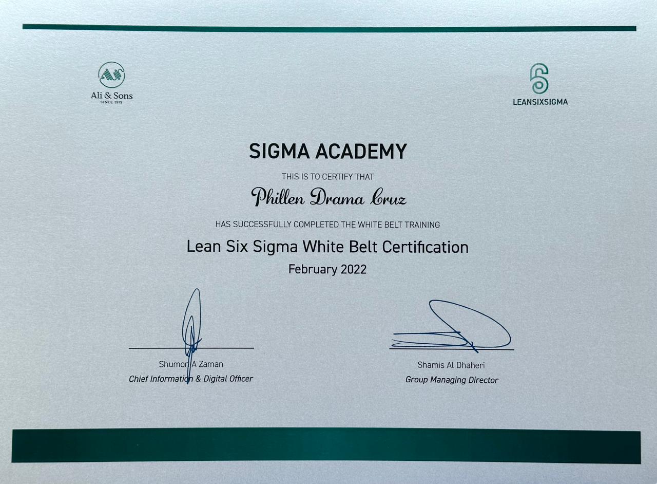 Lean Six Sigma White Belt Certificate