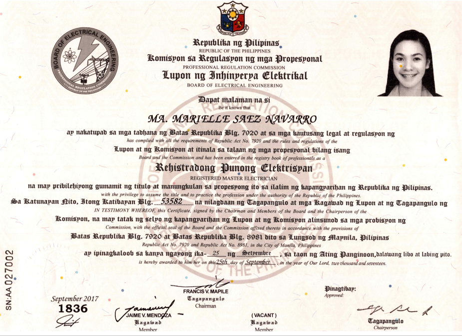 Registered Master Electrician