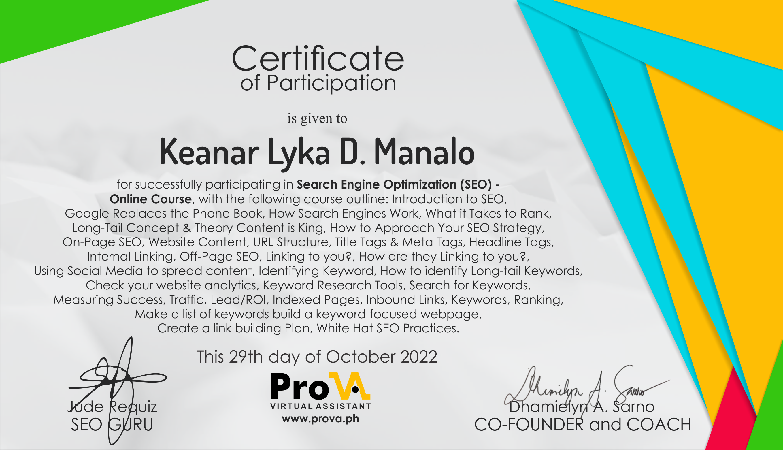 Search Engine Optimization Online Course