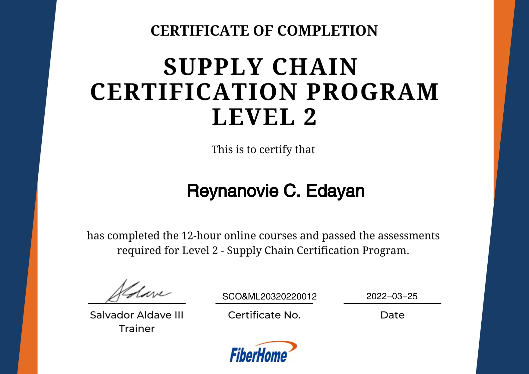 Supply Chain Program - Level 2
