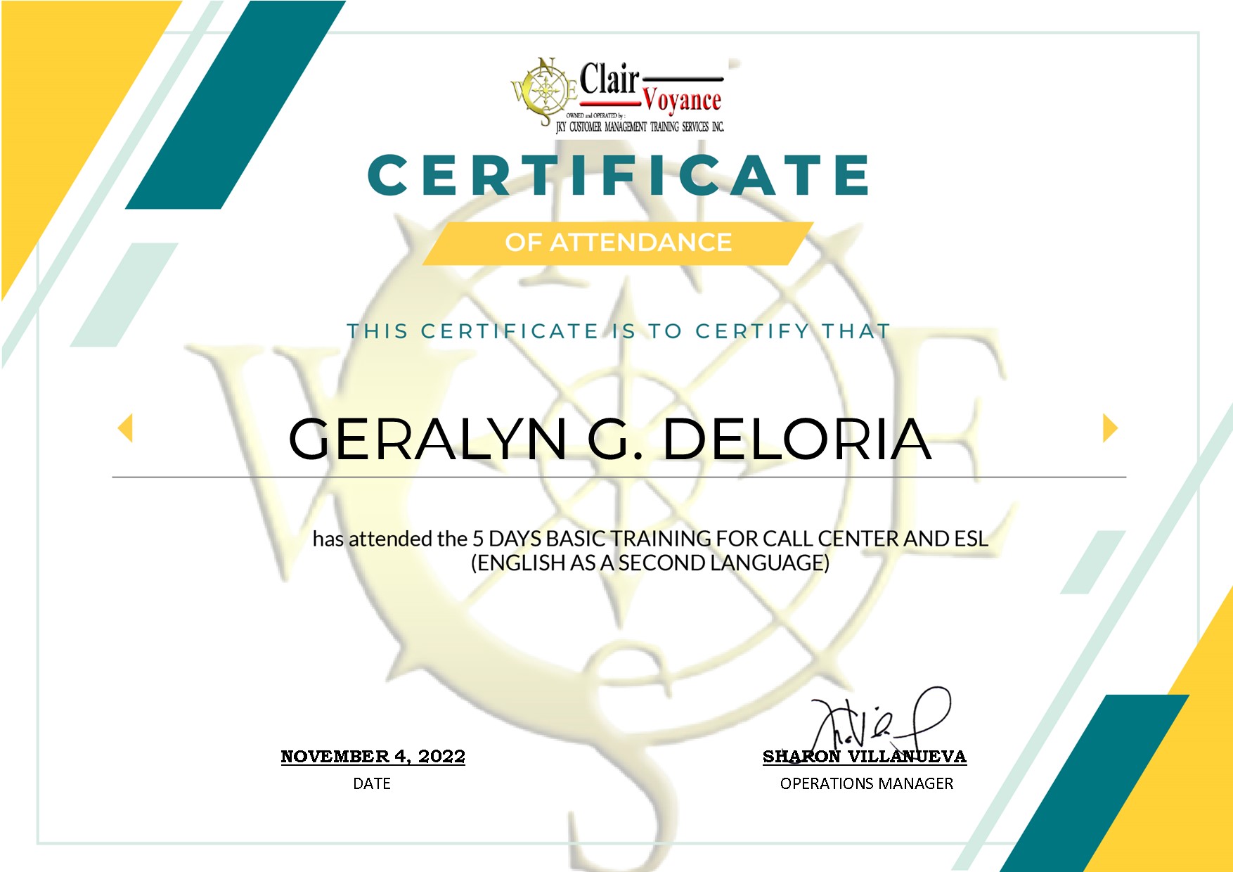 Basic Training for Call Center and English as Second Language