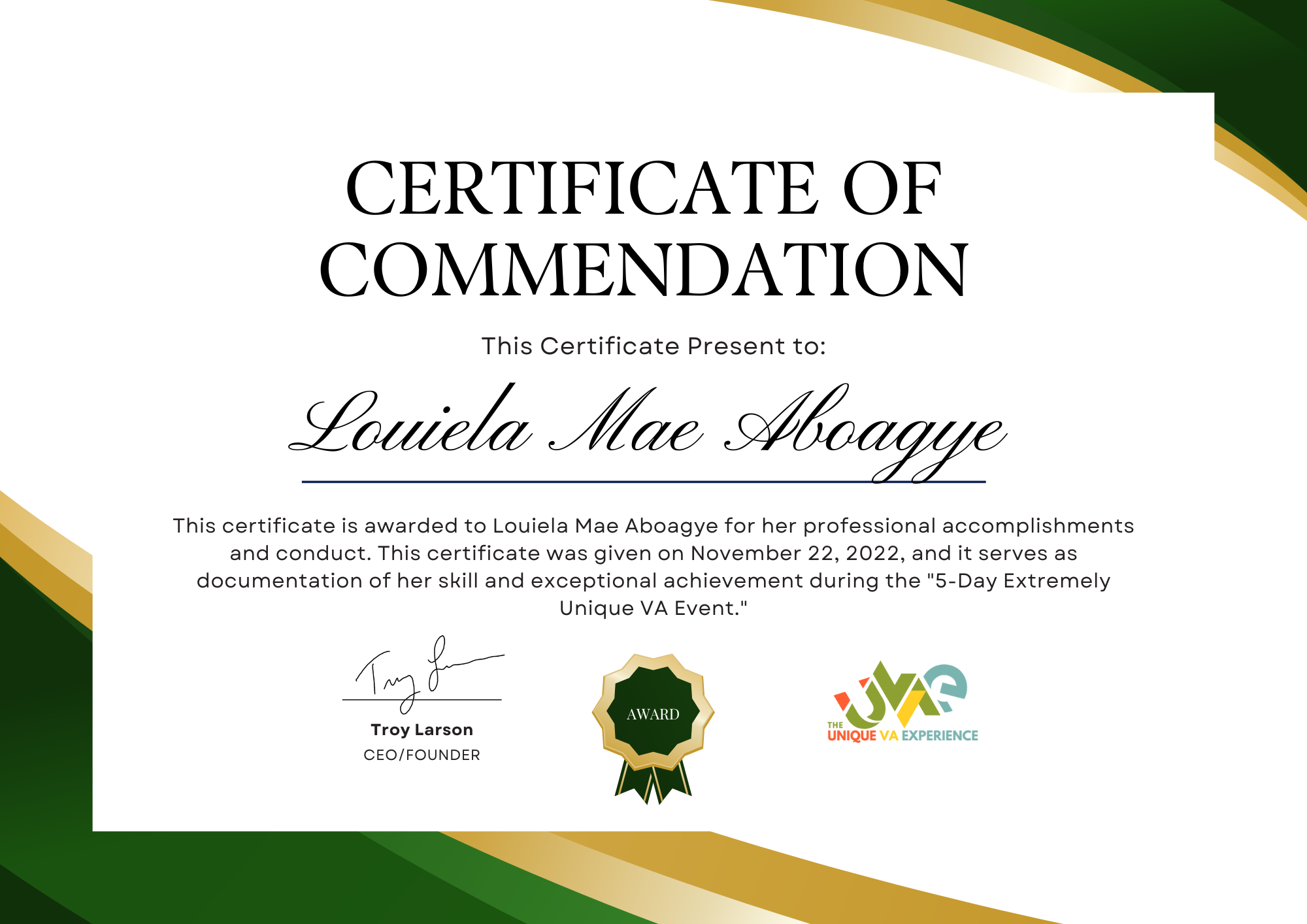 5-Day Extremely Unique VA Event