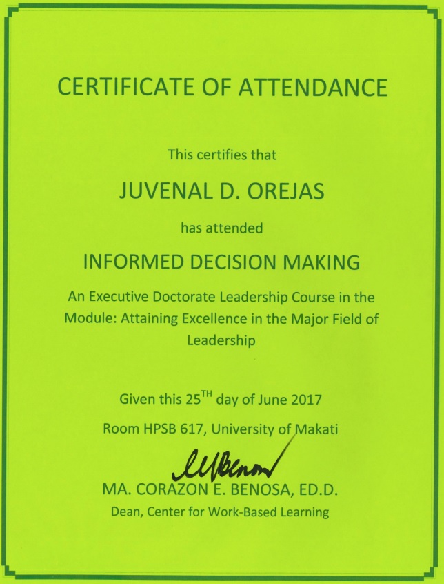 Informed Decision Making