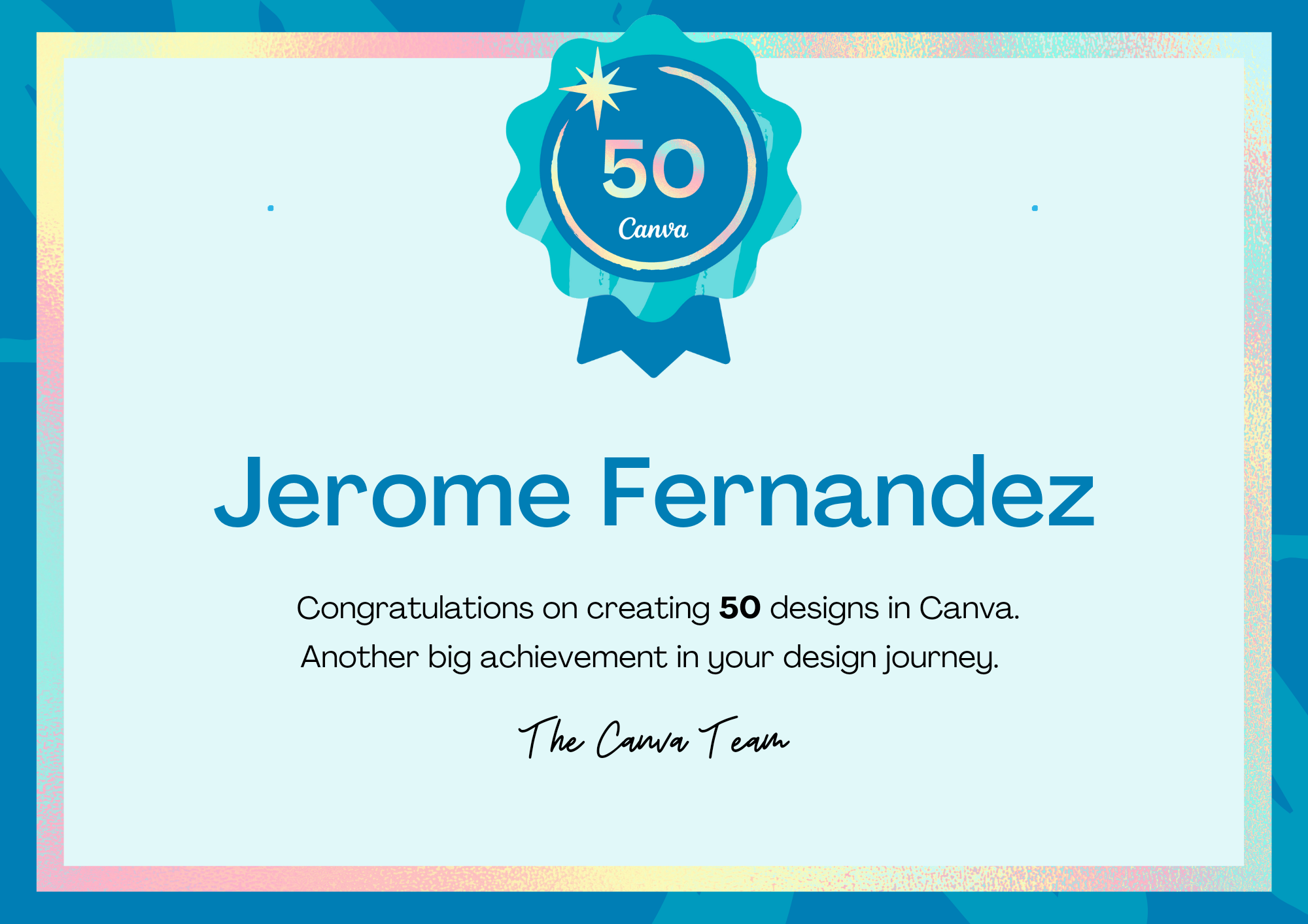 Canva "50 Designs" Achievement