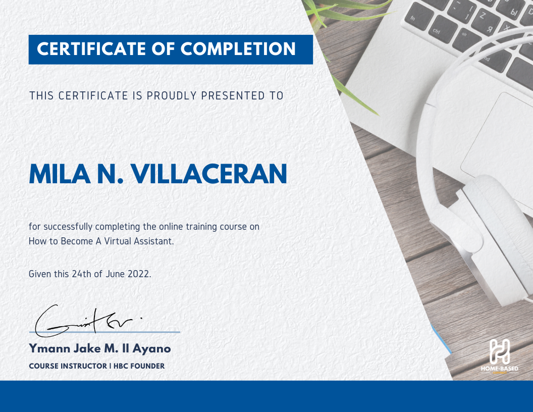 Virtual Assistant Certificate