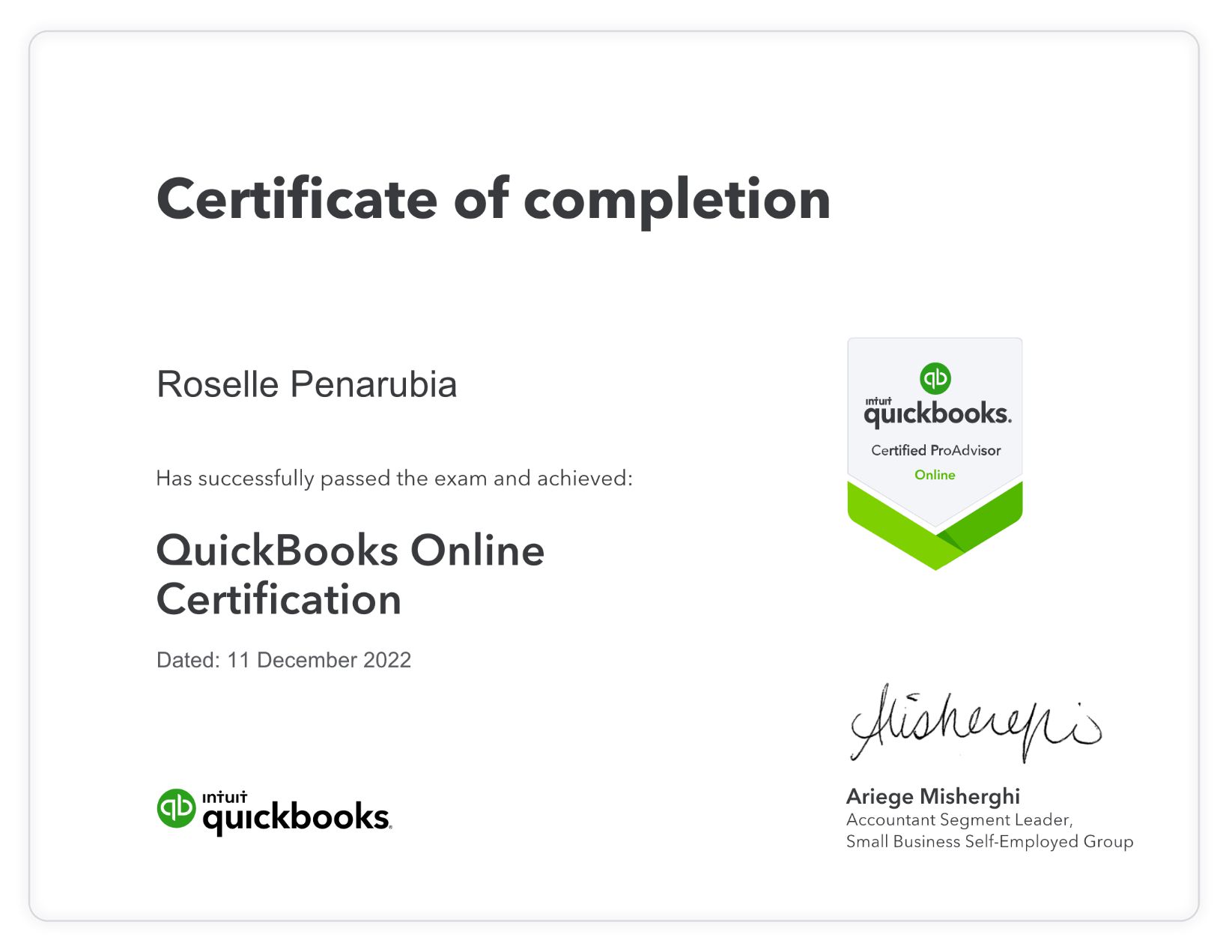 QuickBooks Online Certification