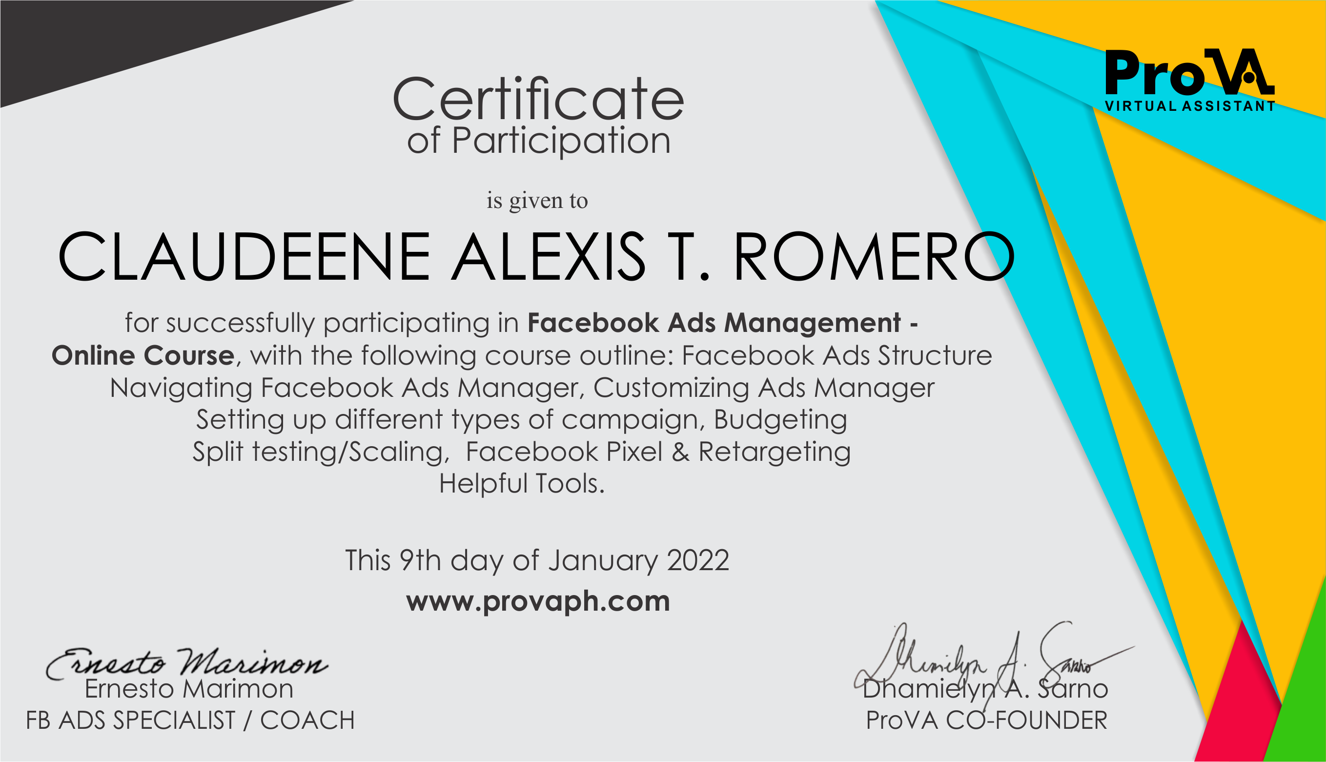 Certificate