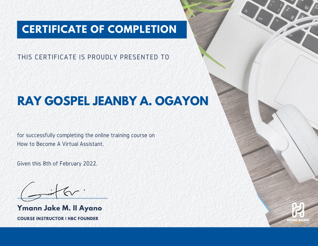 Virtual Assistant Certificate