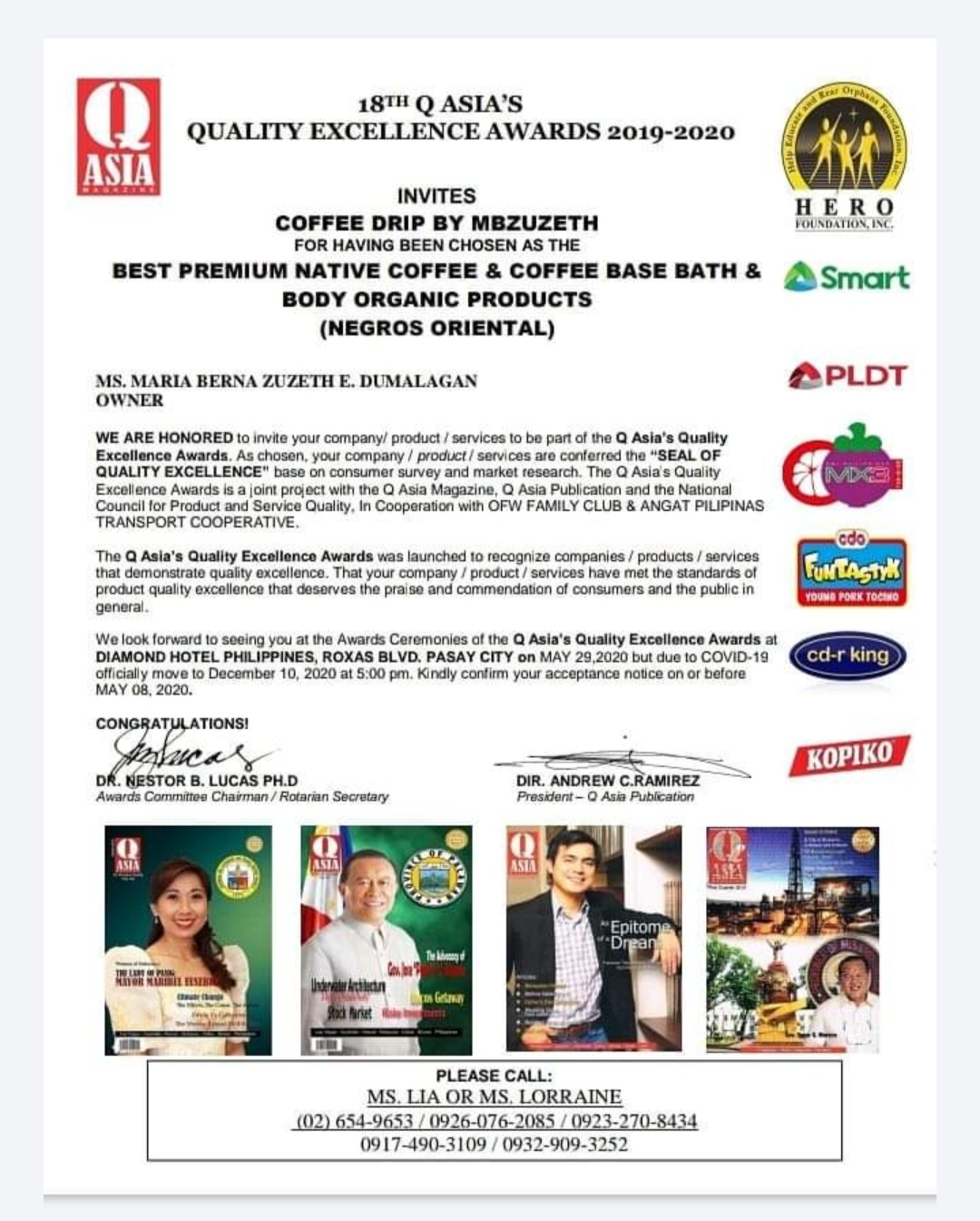 Receiving an excellence award by the help of the Facebook Page Ads to recognized the business products