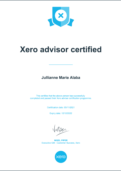 Xero Advisor Certified