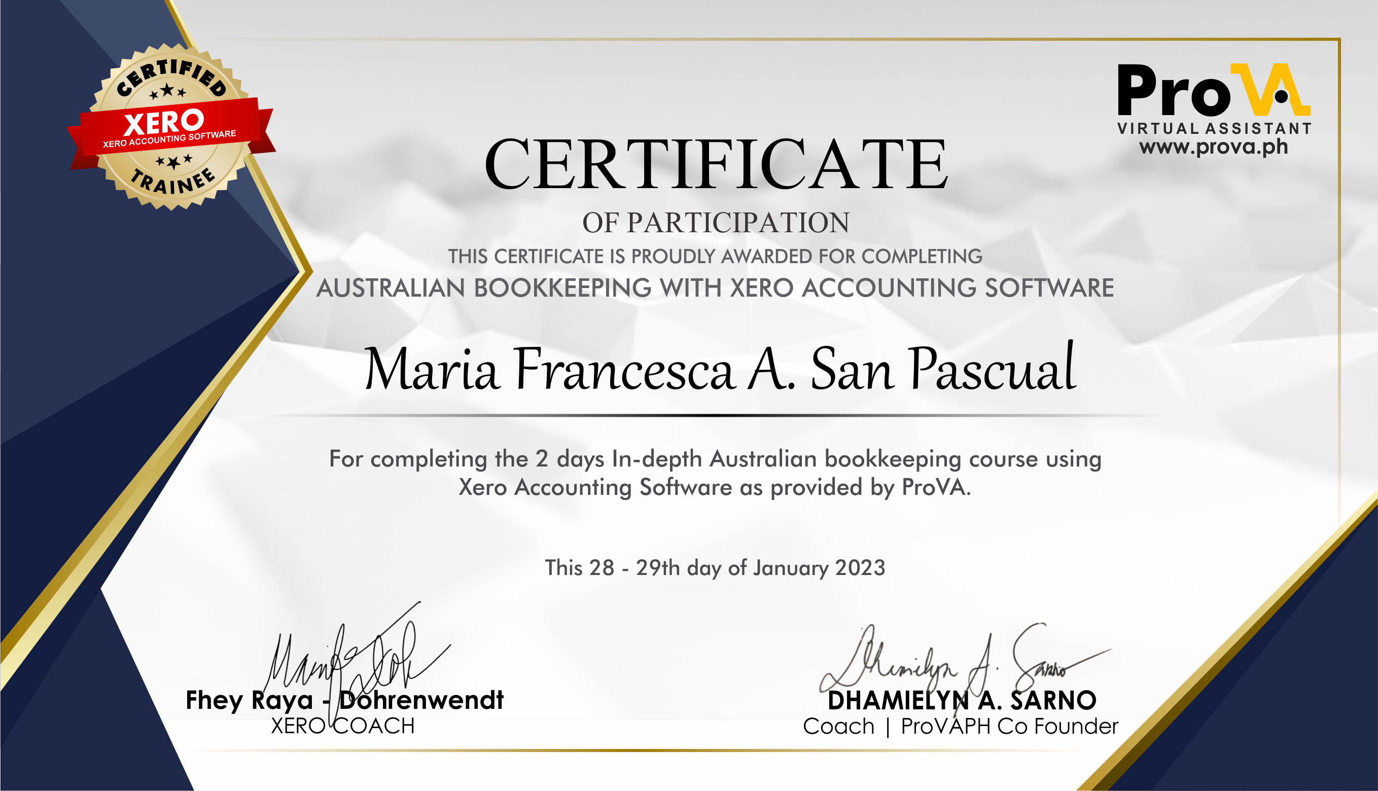 Australian Bookkeeping - XERO - ProVA