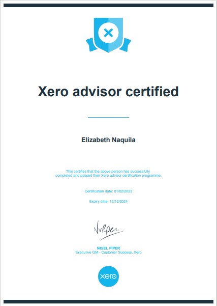 Xero Advisor Certificate