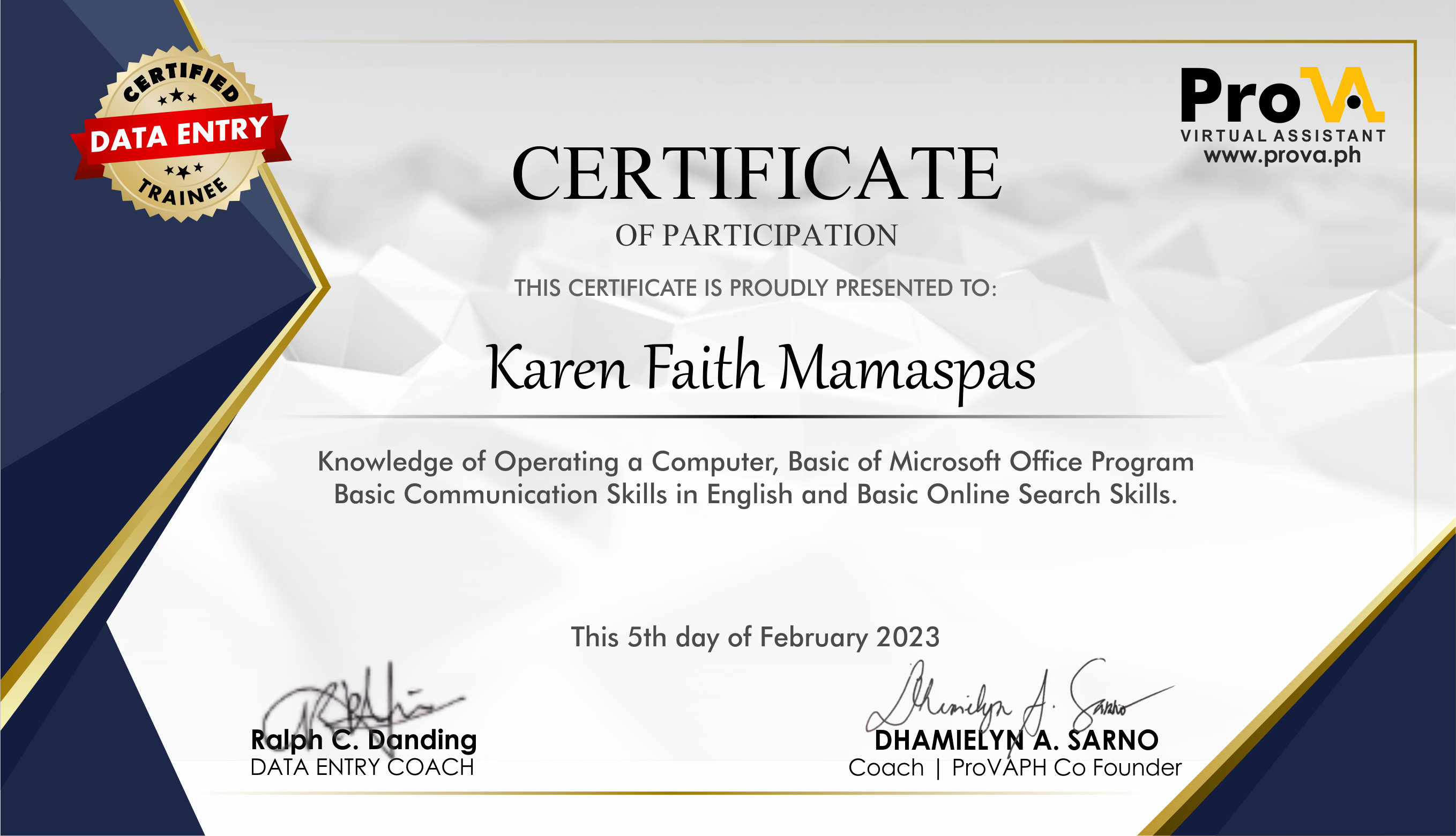 Data Entry Indepth Training