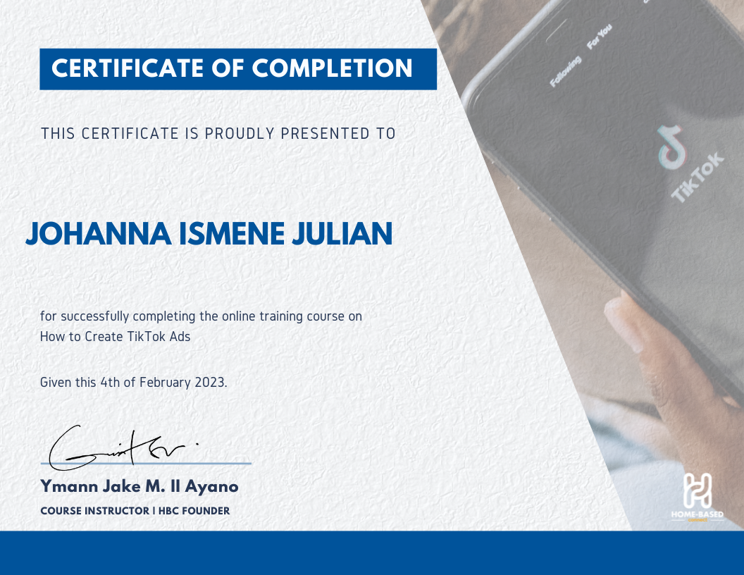 HOME-BASED CONNECT: TikTok Ads