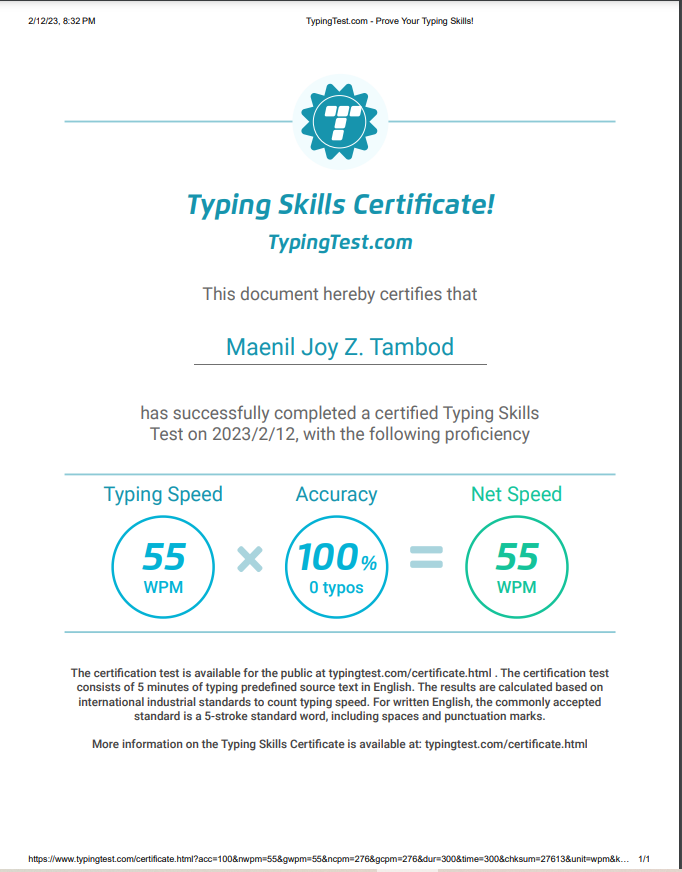 Typing test