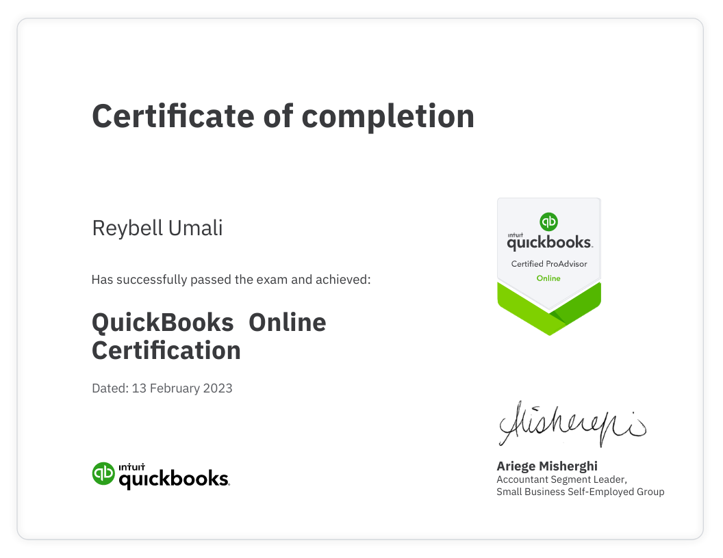 QuickBooks Online ProAdvisor Certificate