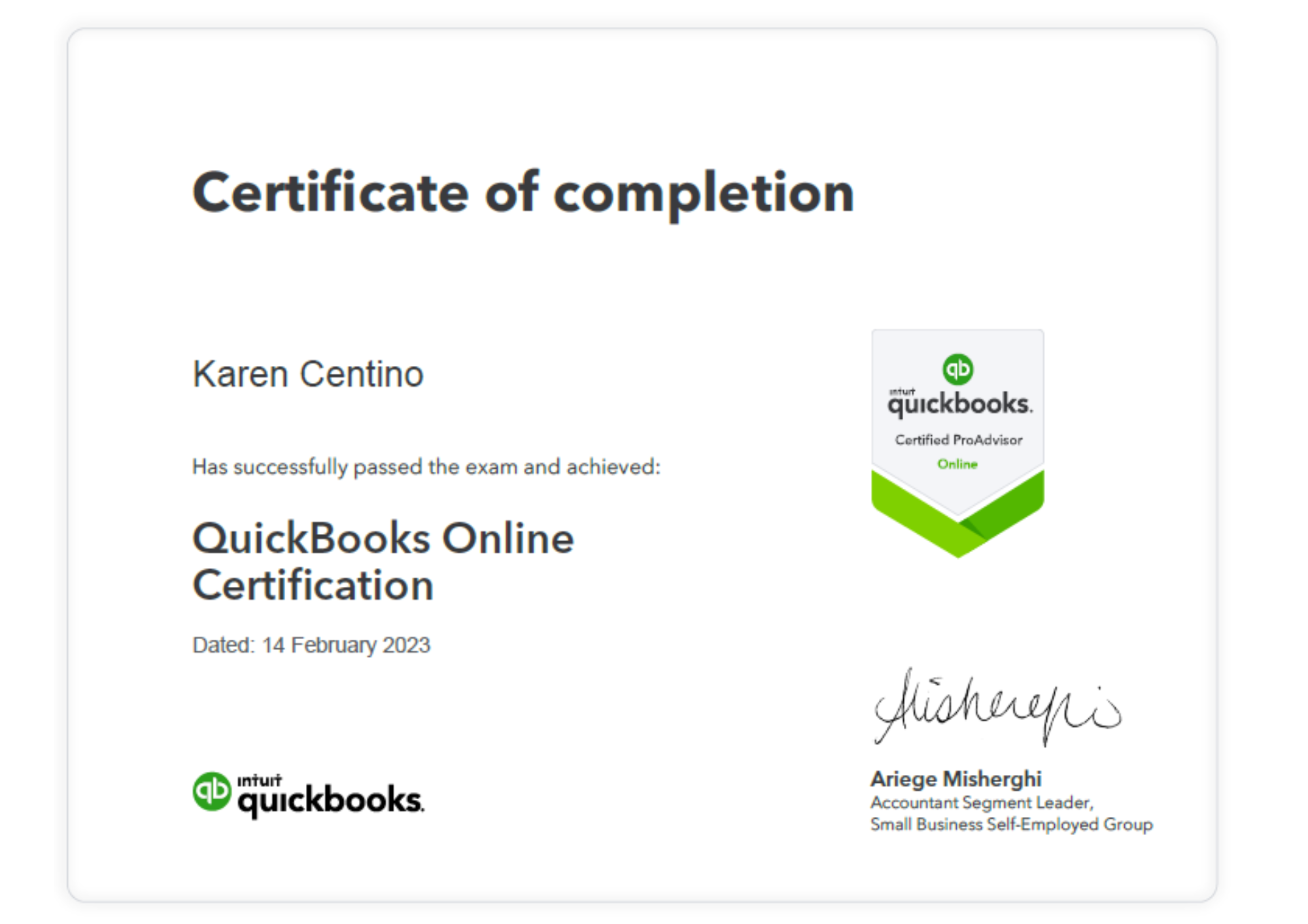 Quickbooks Online Certification