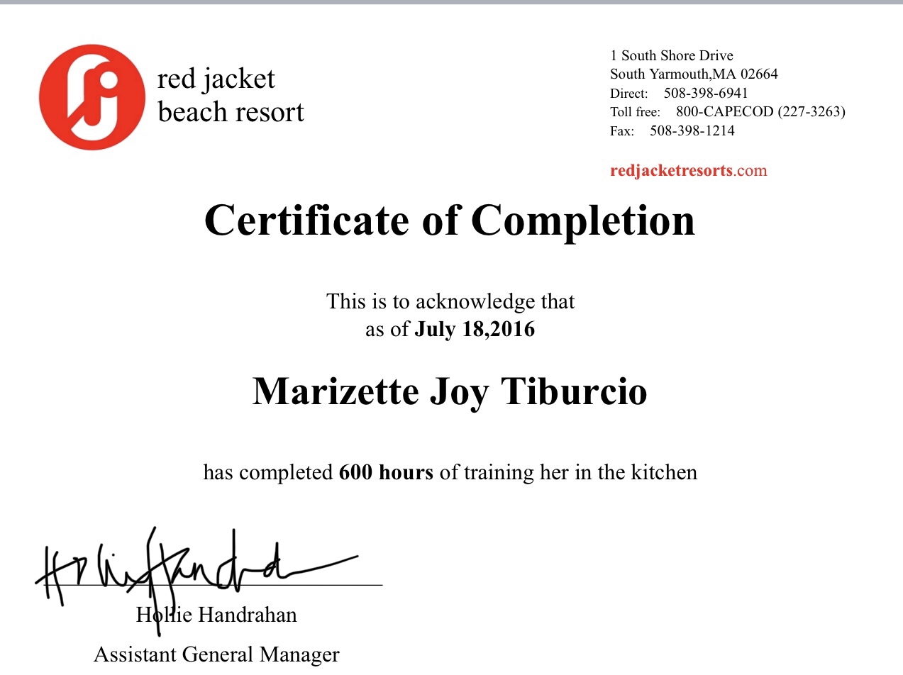 On-the job training (OJT) Certificate