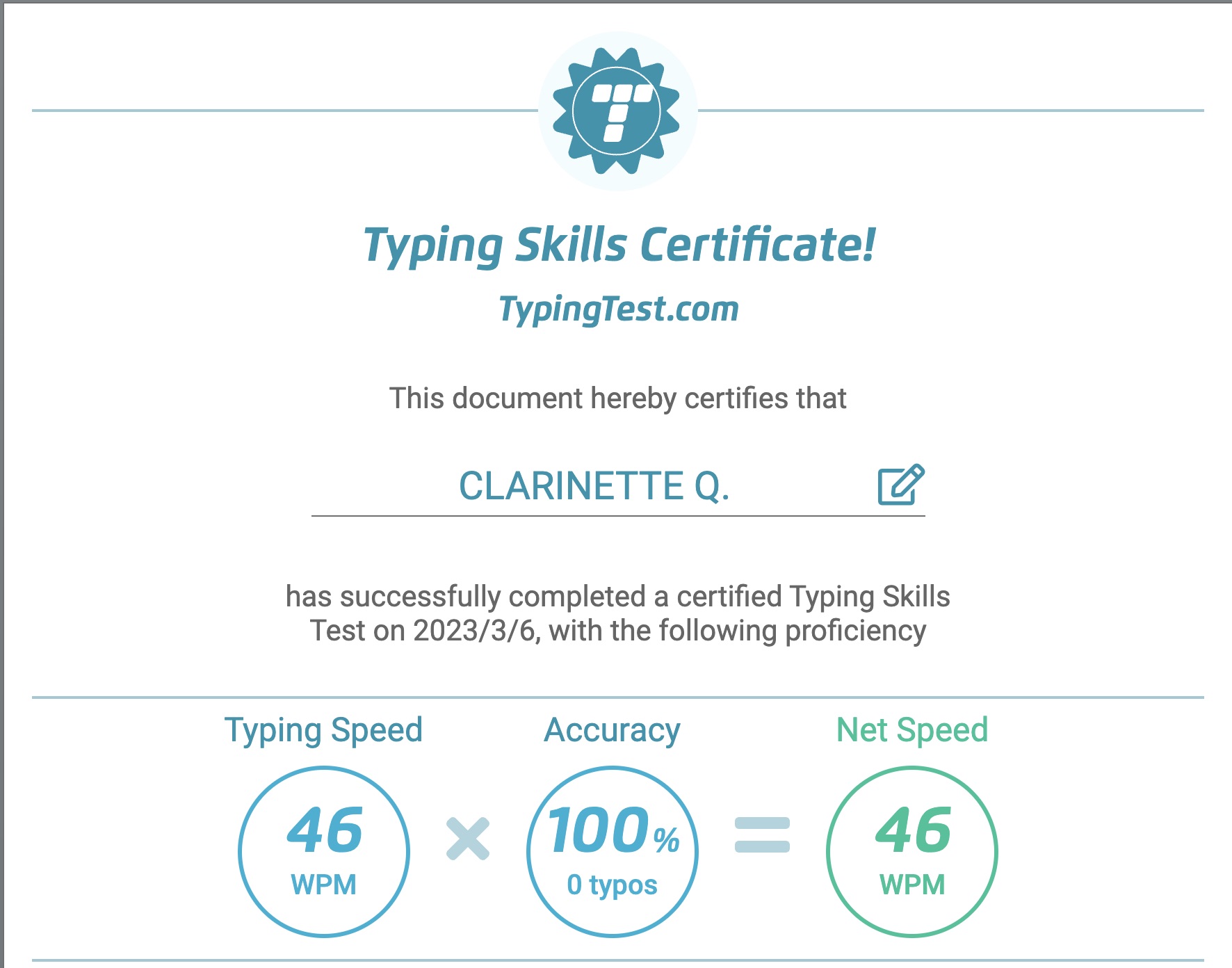 Typing test