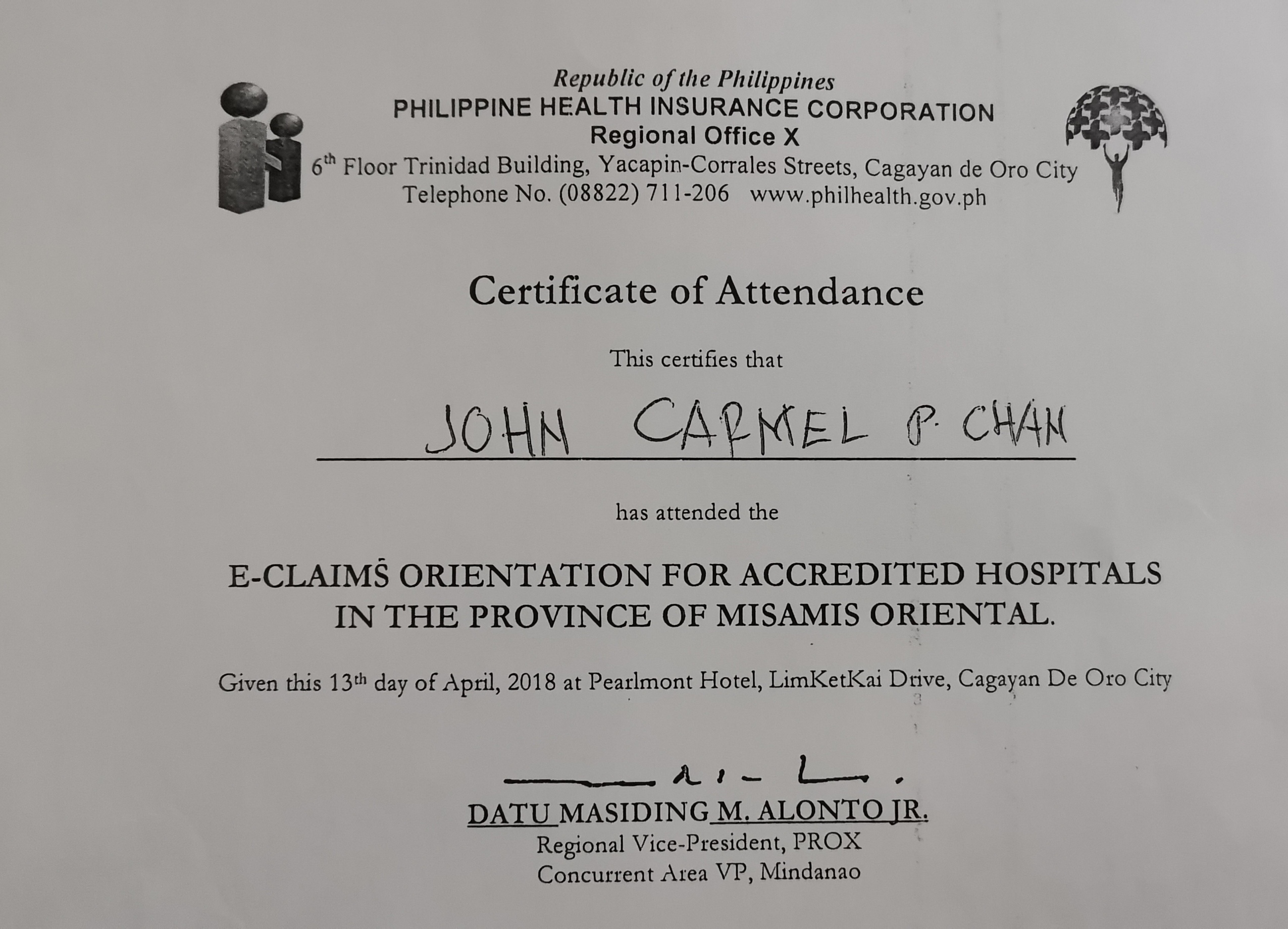 E-Claims Orientation Certificate