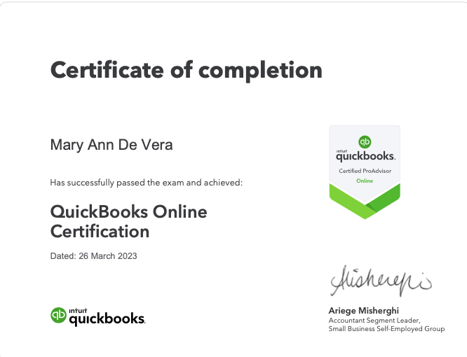 Quickbooks Certification