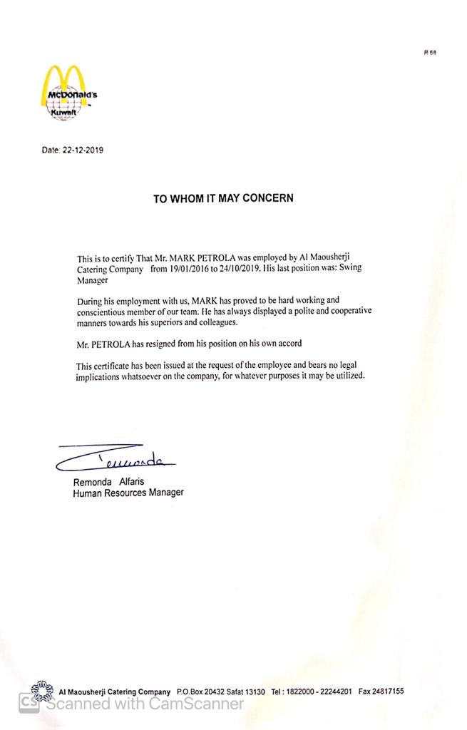 Swing manager Certificate