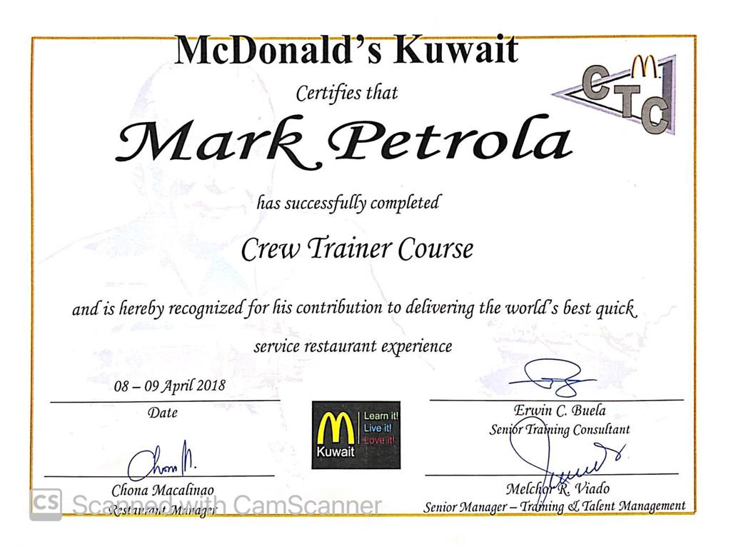 Crew Trainer Course