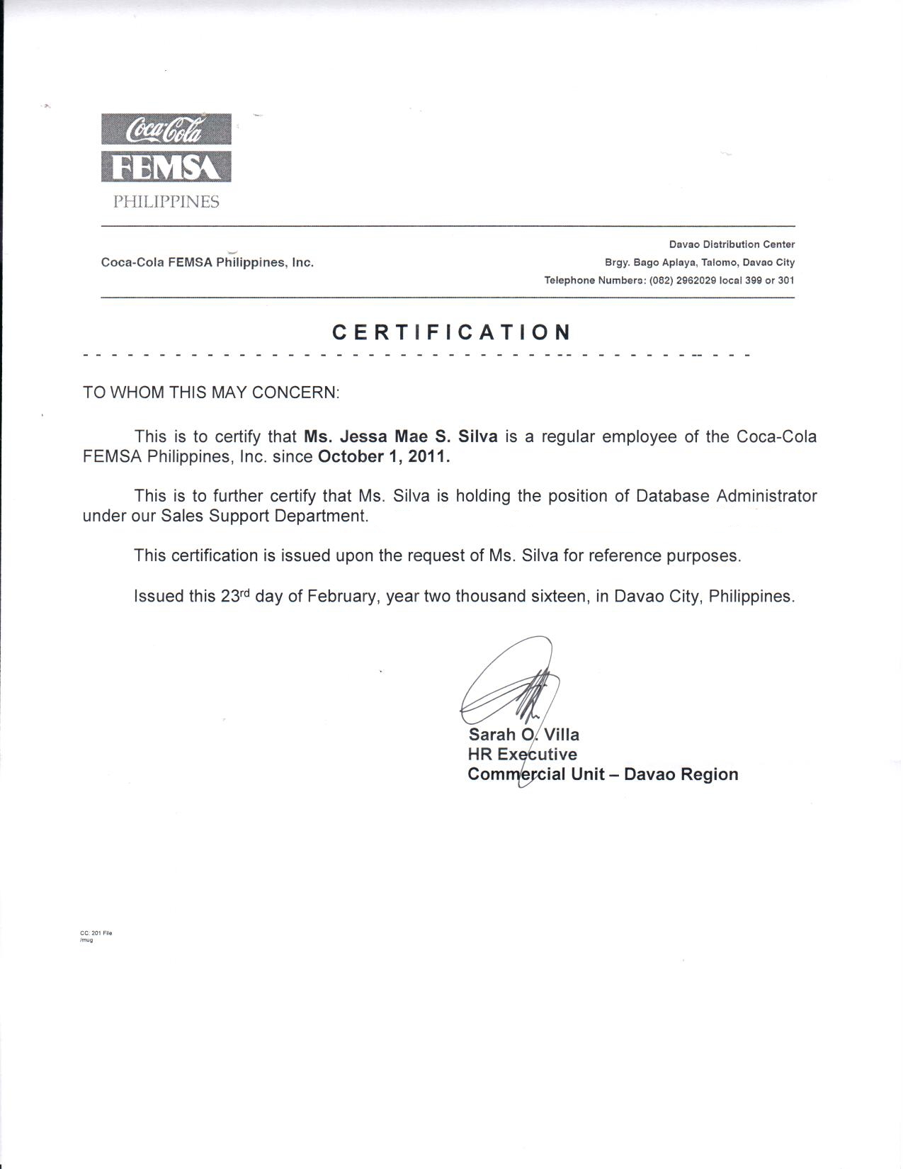 Database Administrator Certificate