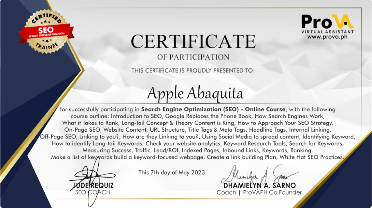 SEO Intensive Training