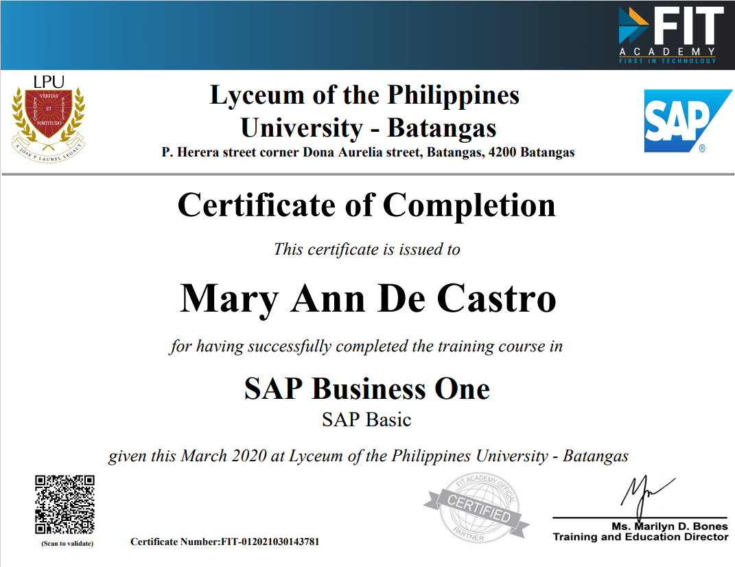 SAP BUSINESS ONE