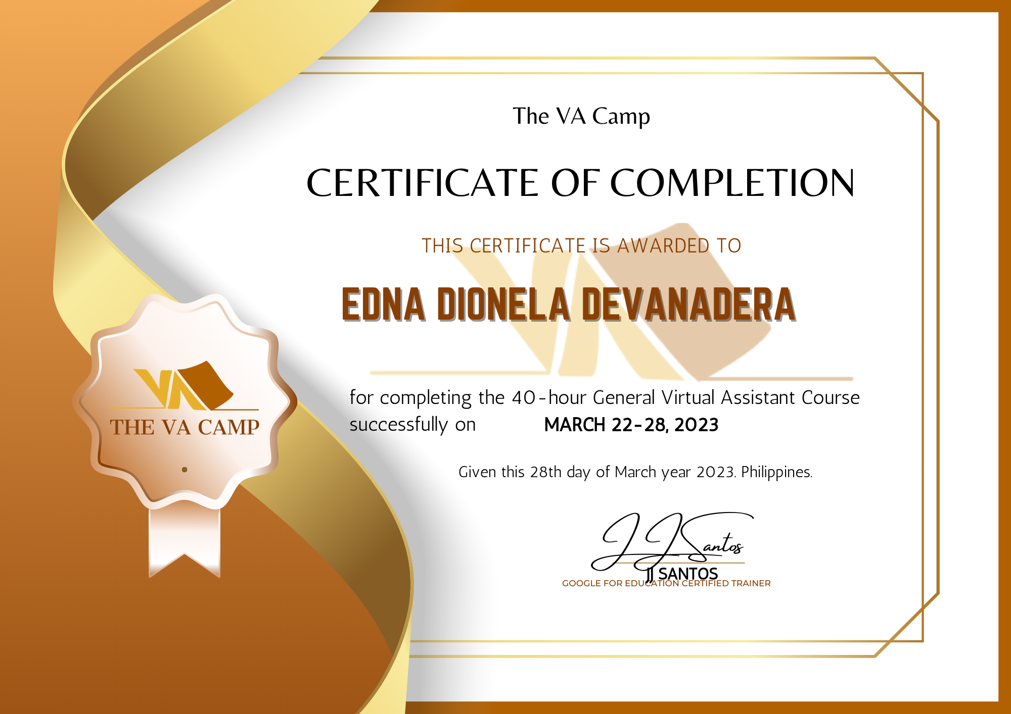 Certificate of Participation