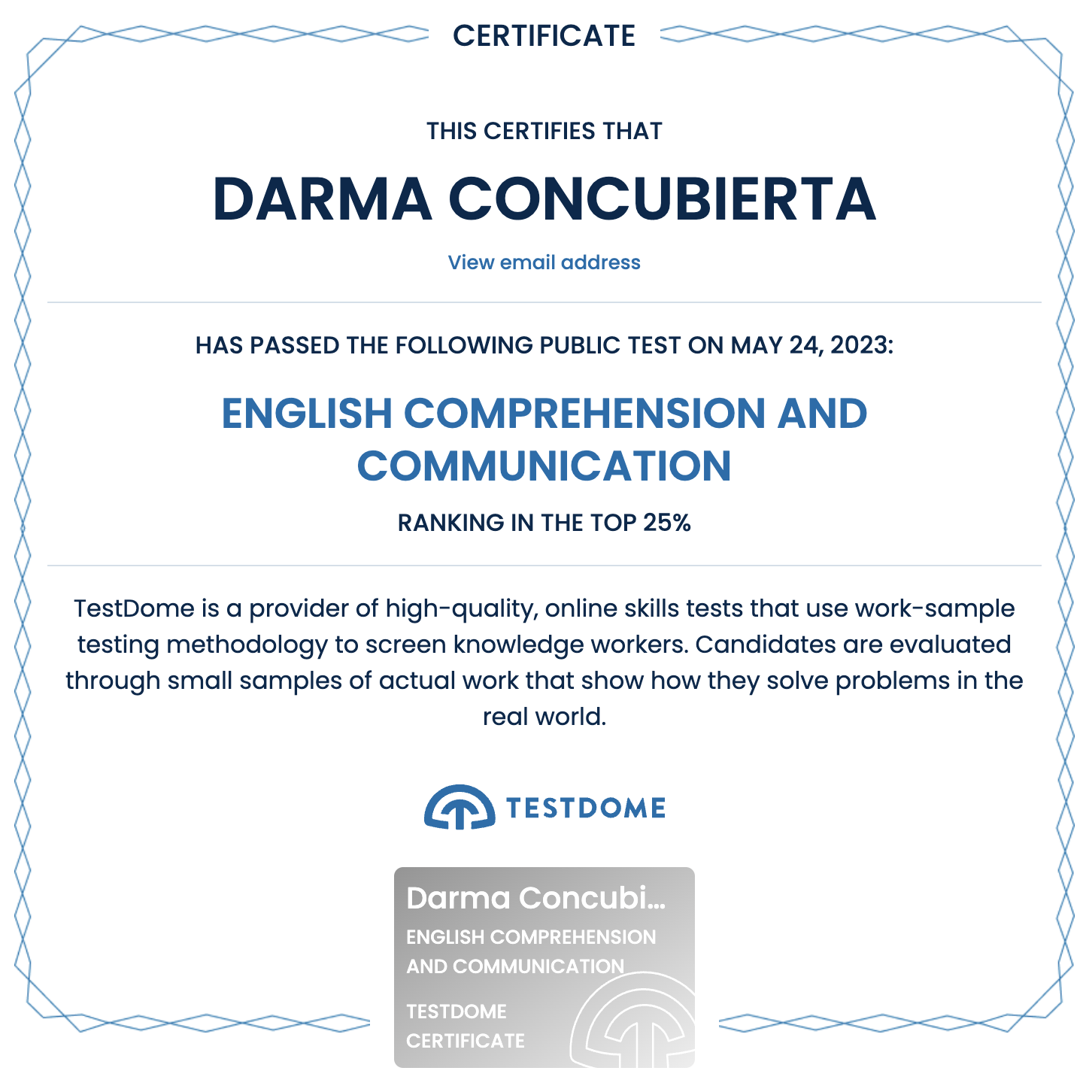 English Comprehension and Communication