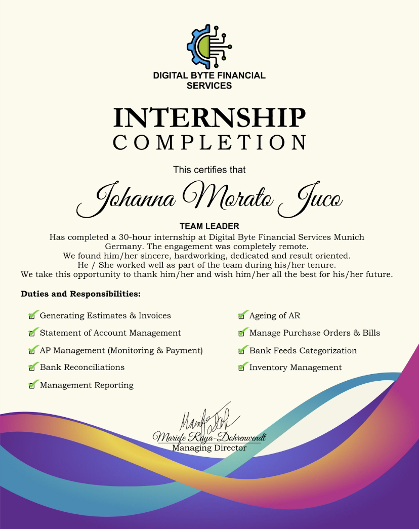 Bookkeeping Internship