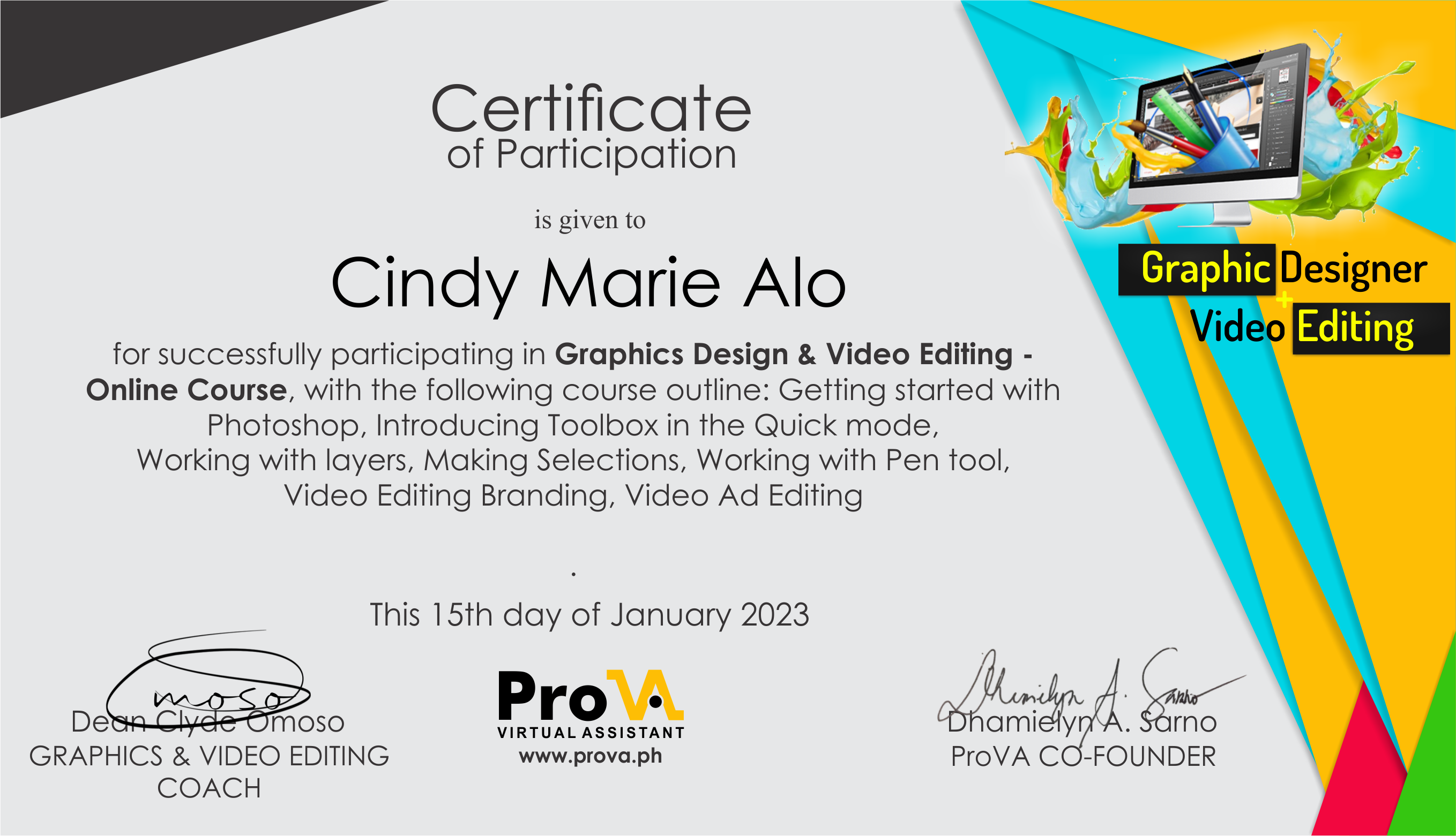 Graphic Design and Video Editing Online Course