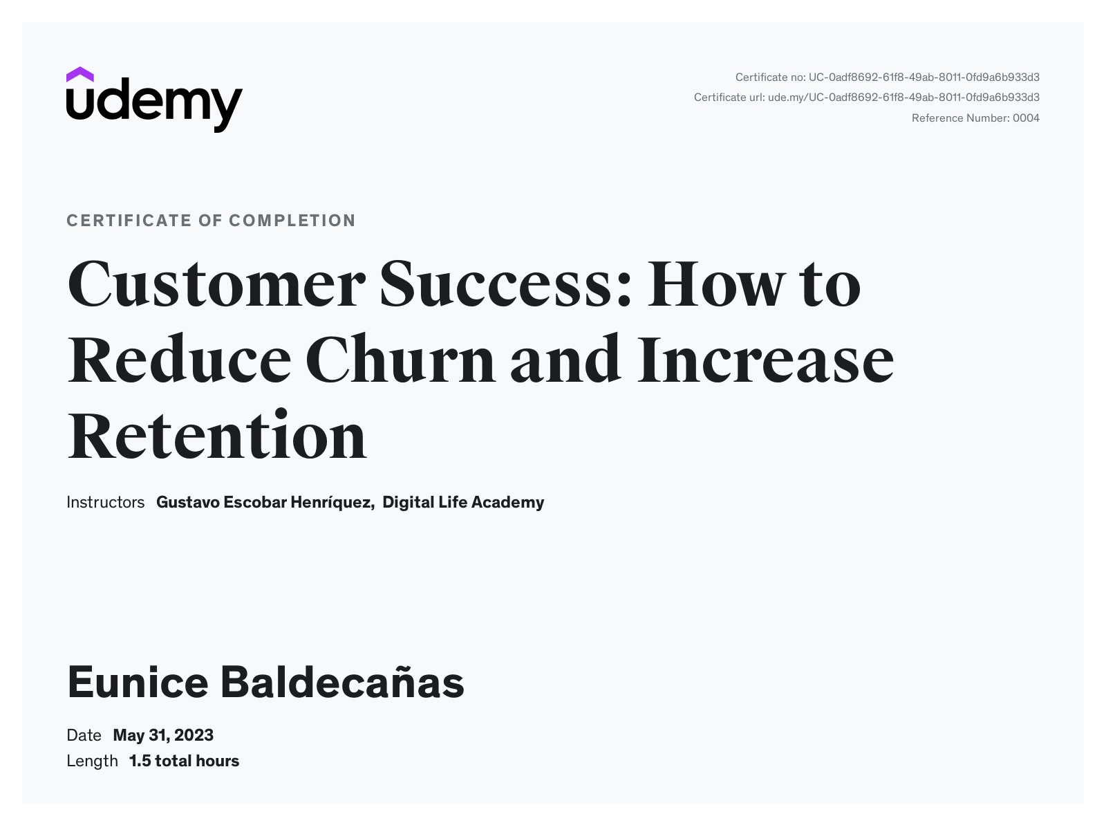 Certificate in Customer Success