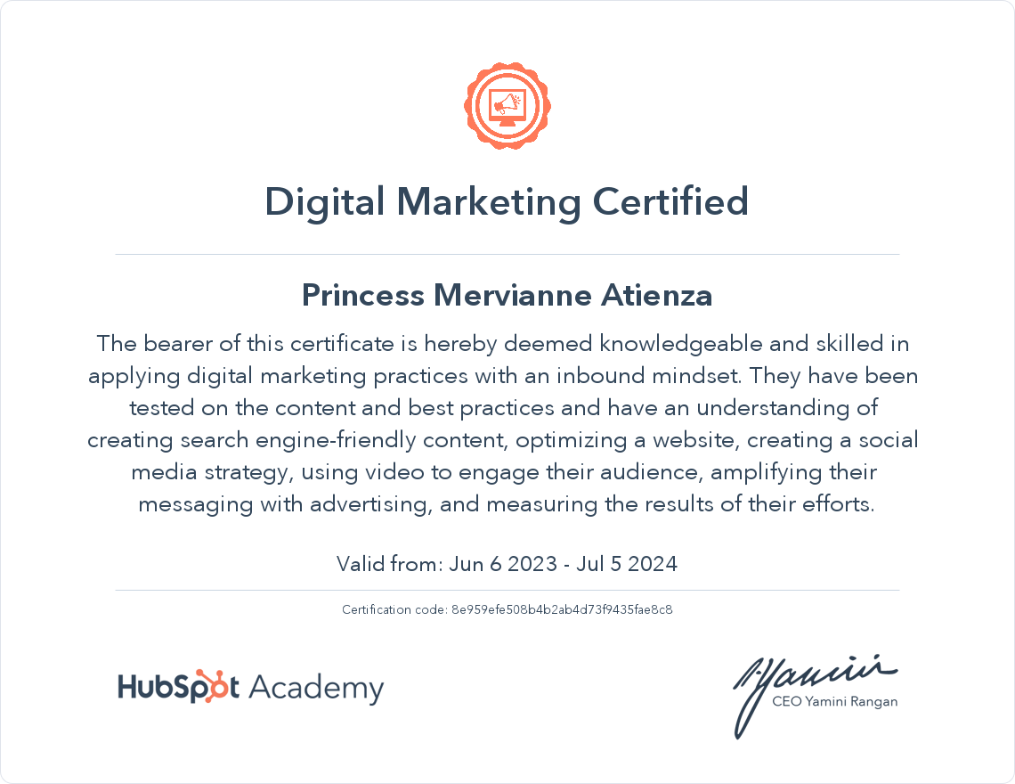 Digital Marketing Certificate