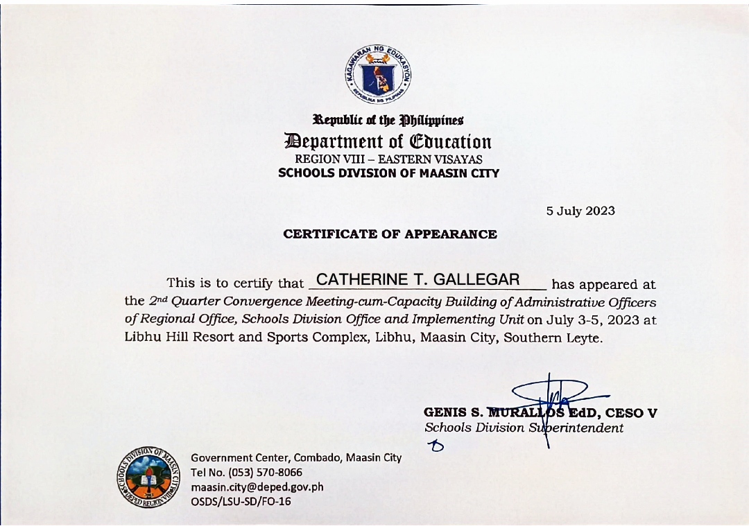 2nd Quarter Convergence Meeting-cum-Capacity Building of Administrative Officers of Regional Office, Schools Division Office and Implementing Unit