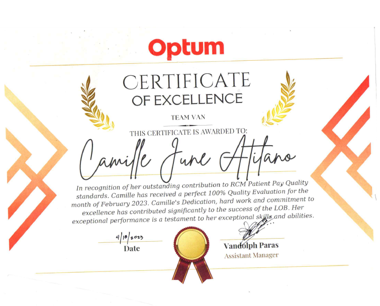 Certificate of Recognition (Quality Audit)