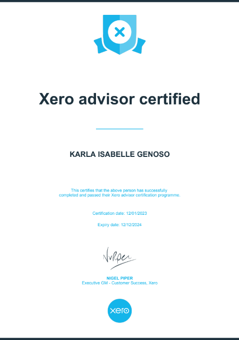 Xero Advisor Certificate
