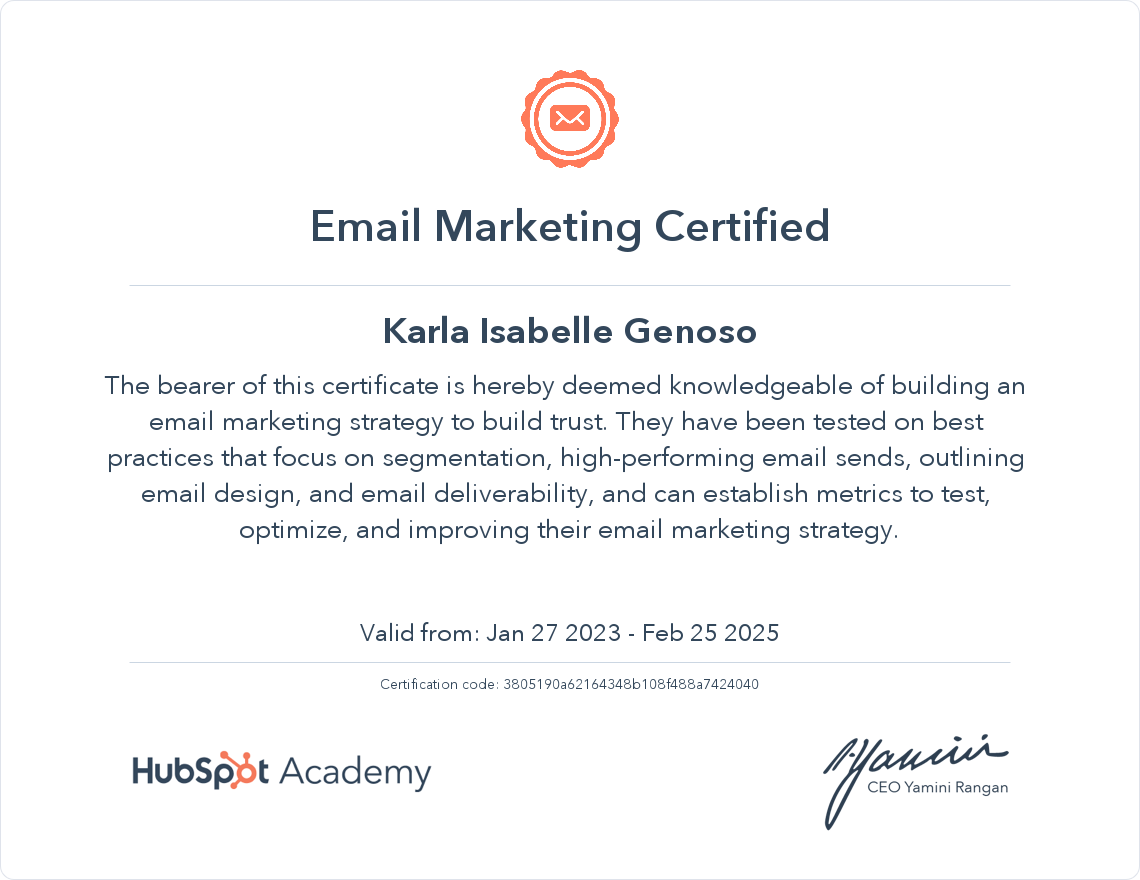 Email Marketing Certificate