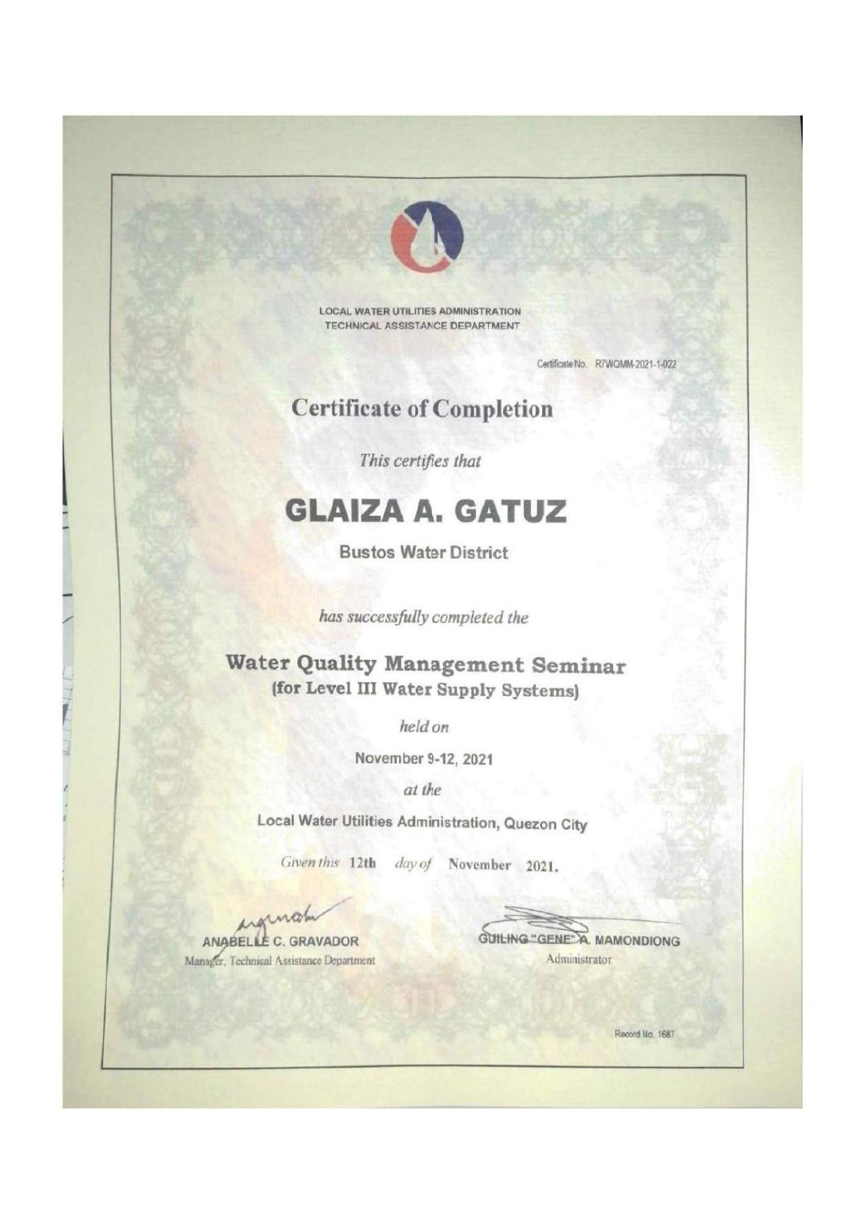 Water Quality Management