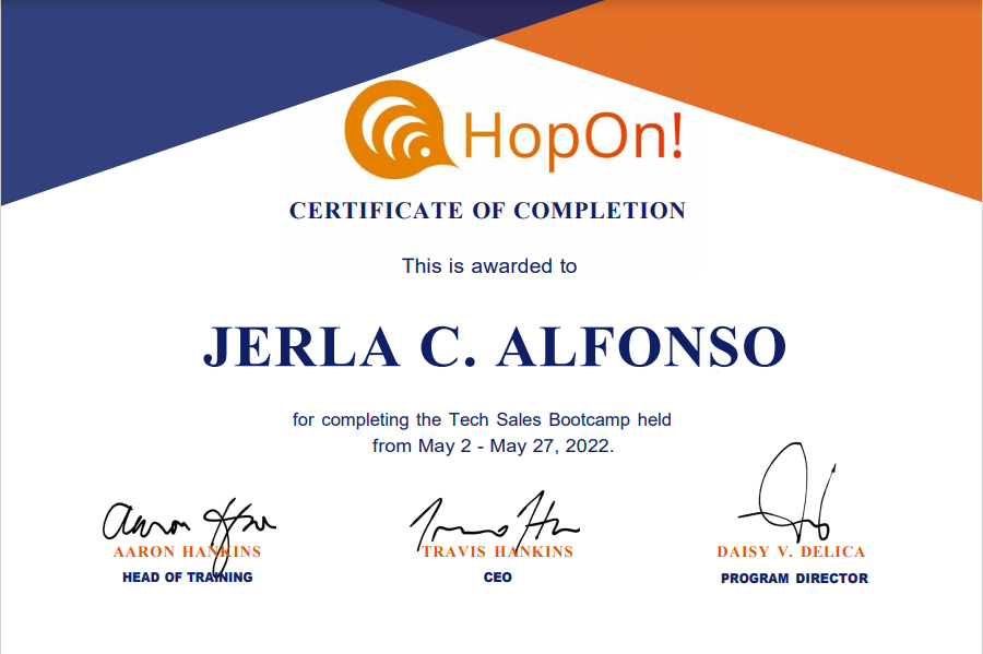 Sales Developent Representaticve Certificate